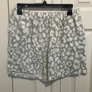 NWOT green leopard shorts